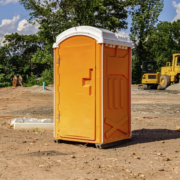 how often are the porta potties cleaned and serviced during a rental period in Lake Emma